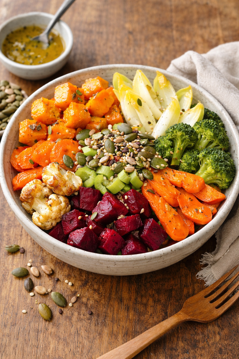 Bol de légumes rôtis et frais